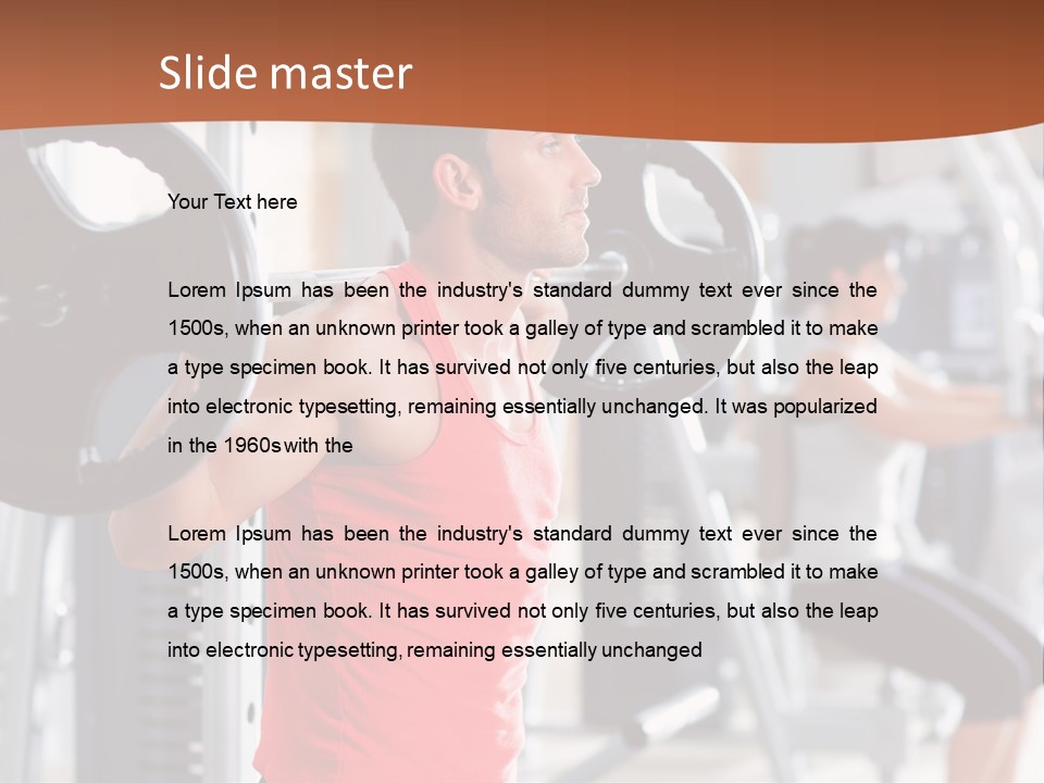 Male Indoor Dumbbell PowerPoint Template