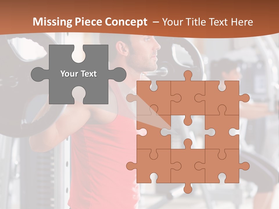 Male Indoor Dumbbell PowerPoint Template