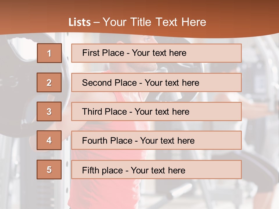 Male Indoor Dumbbell PowerPoint Template