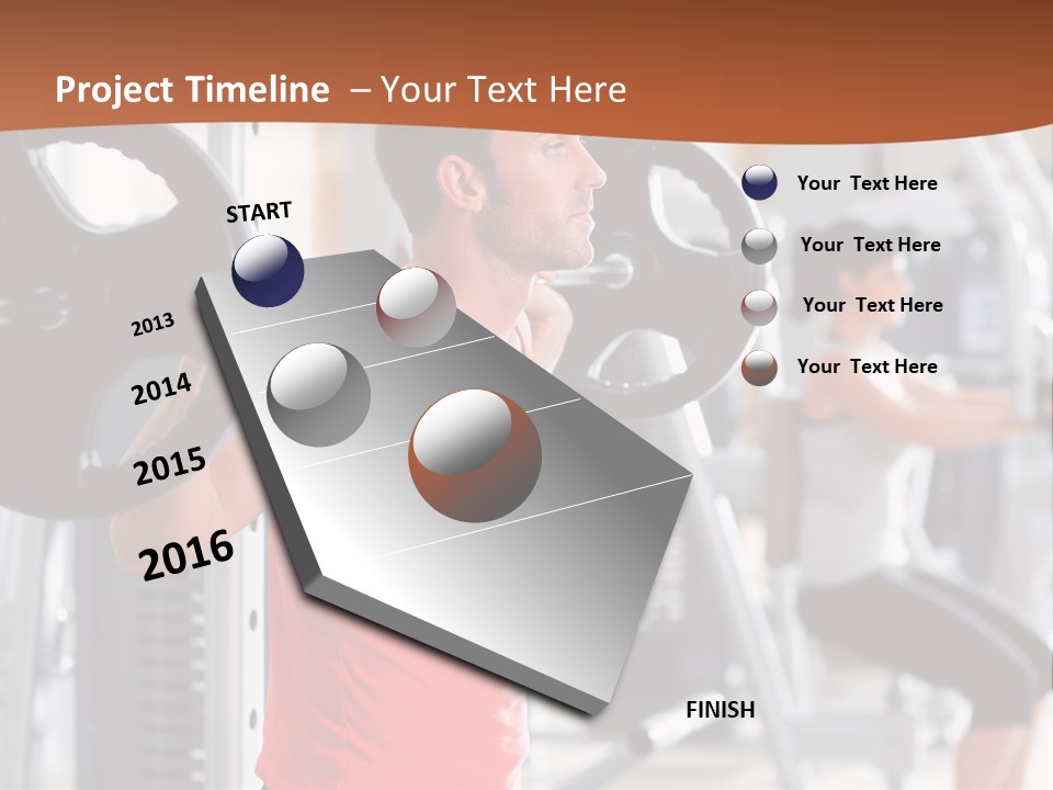 Male Indoor Dumbbell PowerPoint Template