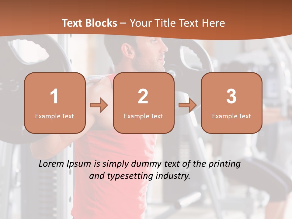 Male Indoor Dumbbell PowerPoint Template
