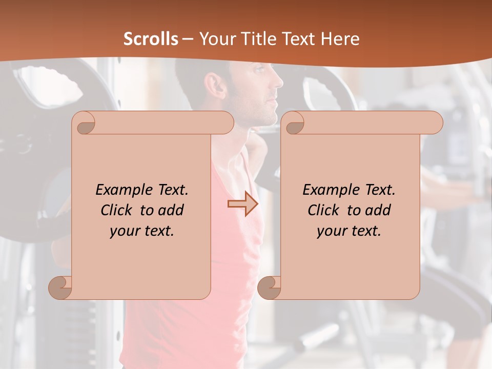 Male Indoor Dumbbell PowerPoint Template