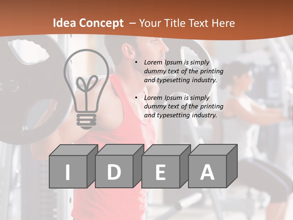 Male Indoor Dumbbell PowerPoint Template