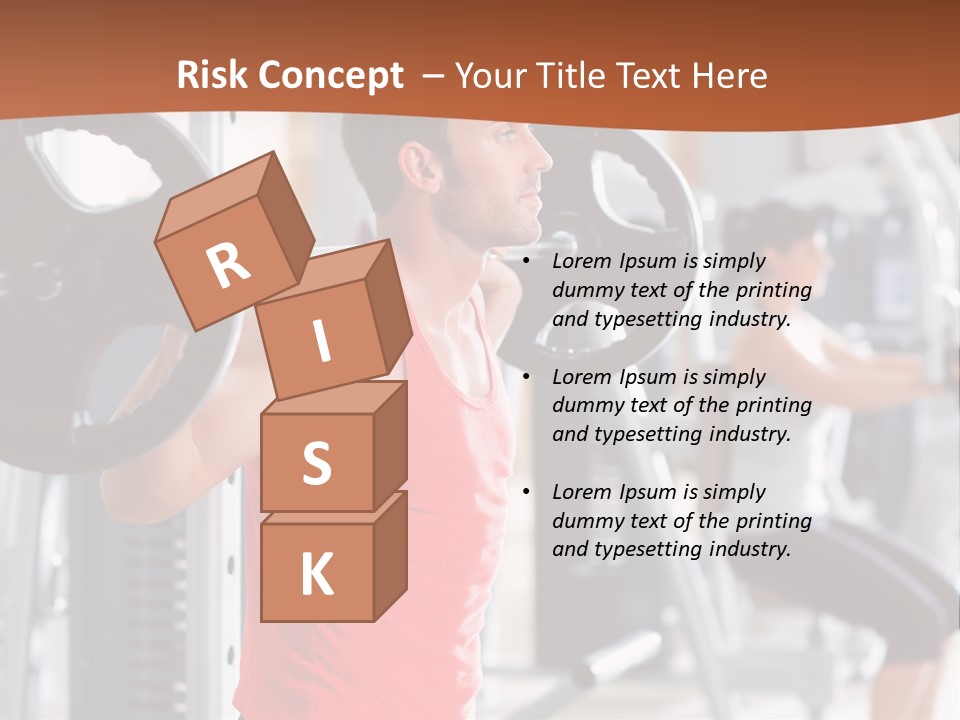 Male Indoor Dumbbell PowerPoint Template