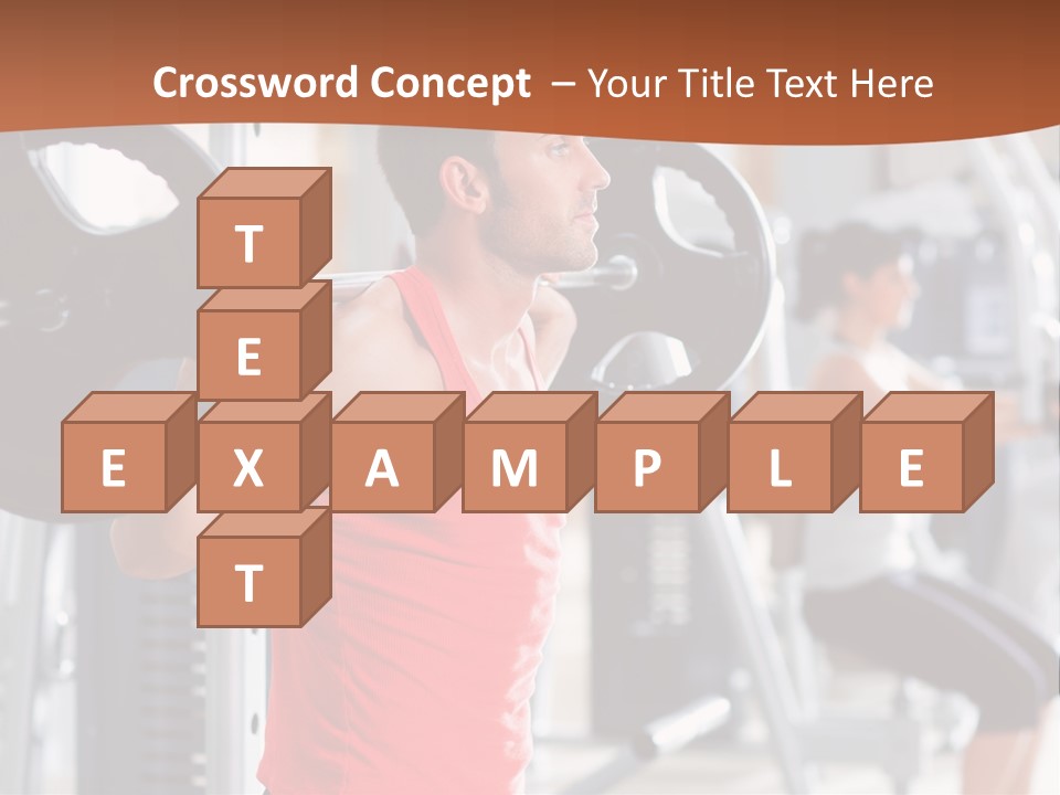 Male Indoor Dumbbell PowerPoint Template