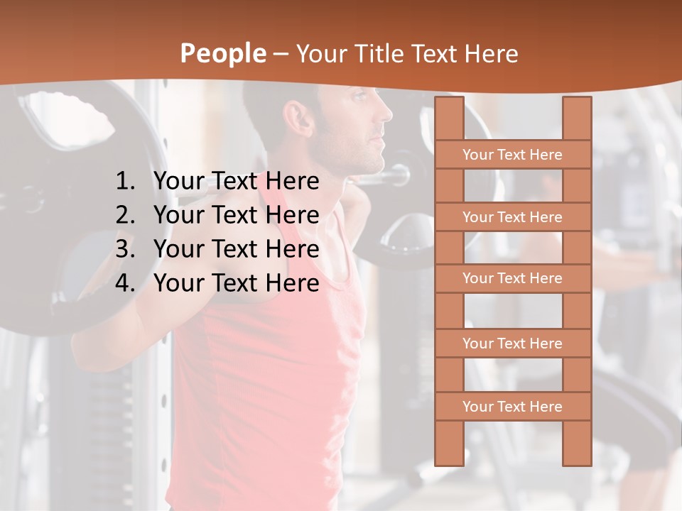 Male Indoor Dumbbell PowerPoint Template