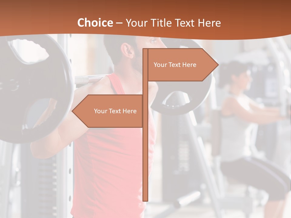 Male Indoor Dumbbell PowerPoint Template