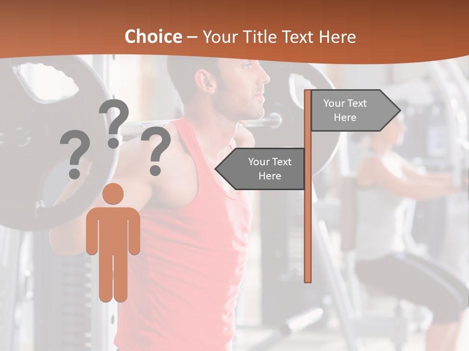 Male Indoor Dumbbell PowerPoint Template