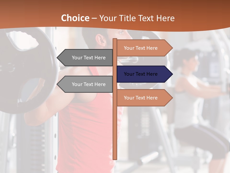 Male Indoor Dumbbell PowerPoint Template