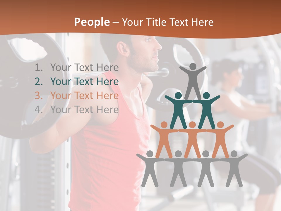 Male Indoor Dumbbell PowerPoint Template