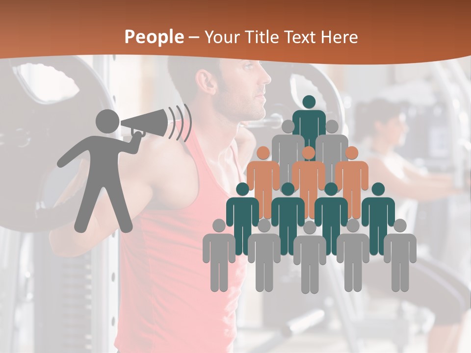 Male Indoor Dumbbell PowerPoint Template