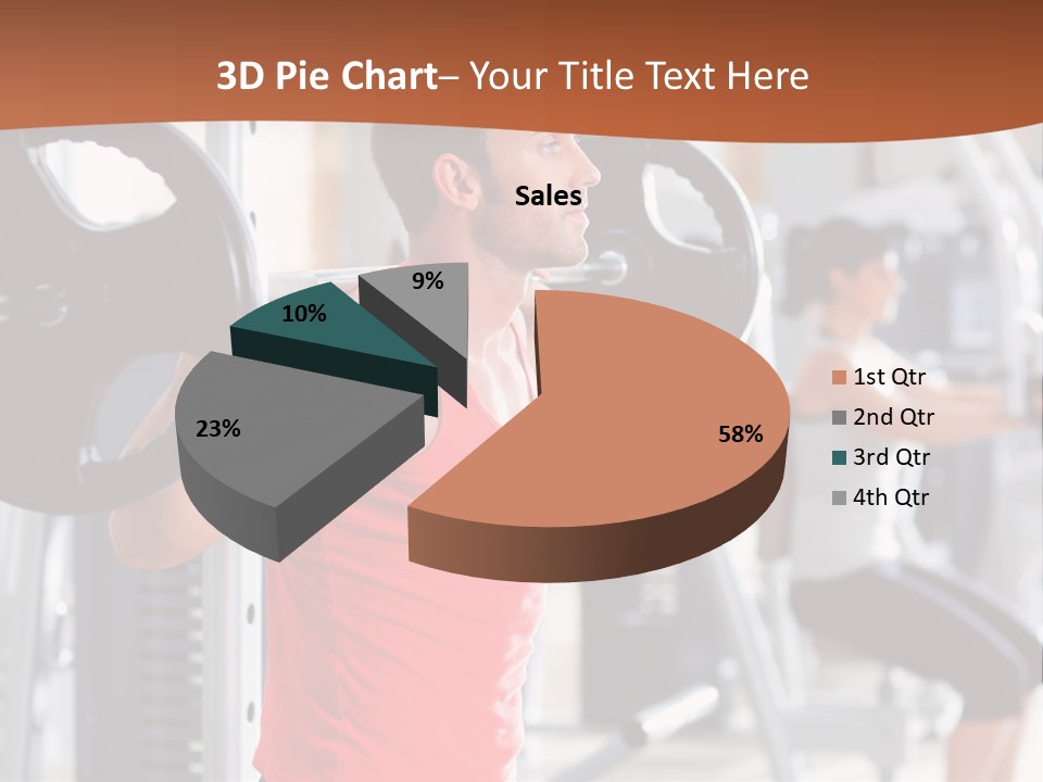 Male Indoor Dumbbell PowerPoint Template