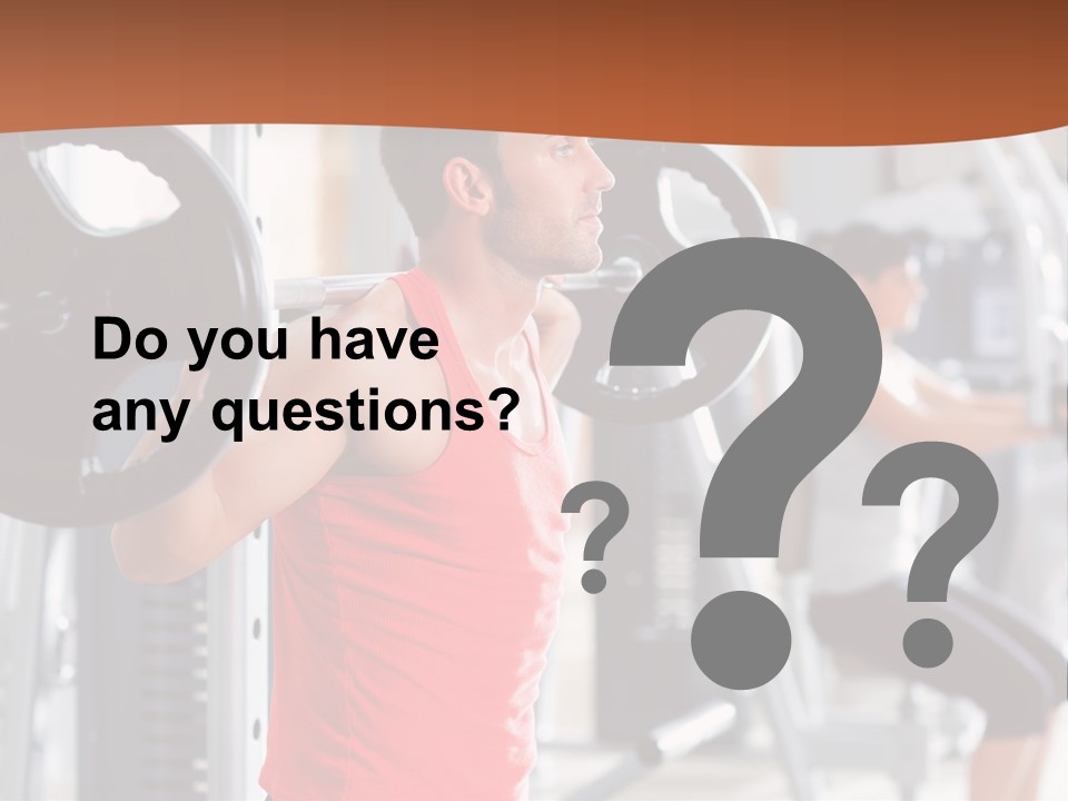 Male Indoor Dumbbell PowerPoint Template