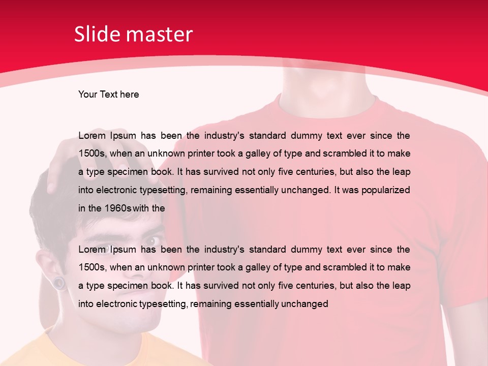 A Young Man Standing Next To A Young Man In A Red Shirt PowerPoint Template