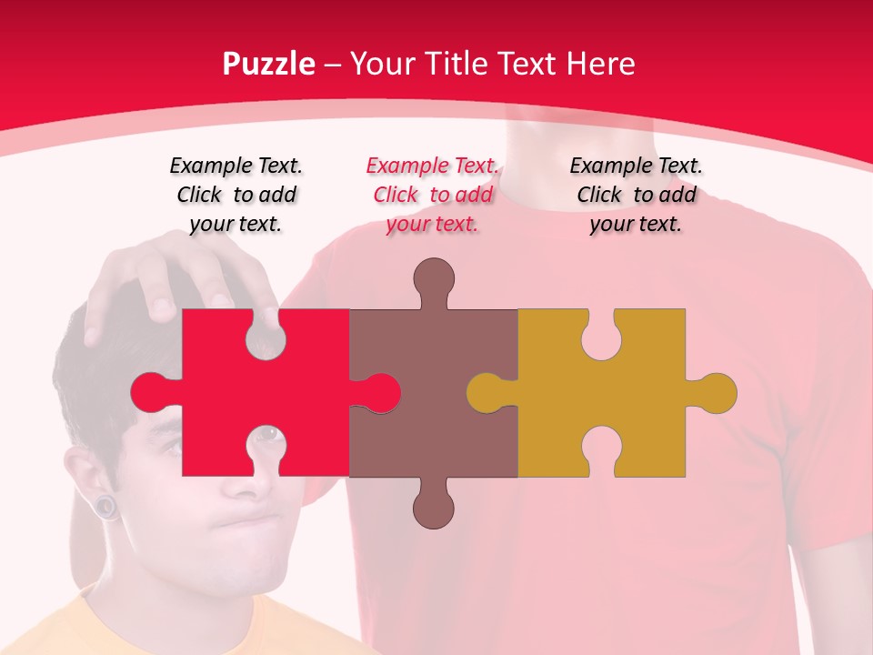 A Young Man Standing Next To A Young Man In A Red Shirt PowerPoint Template