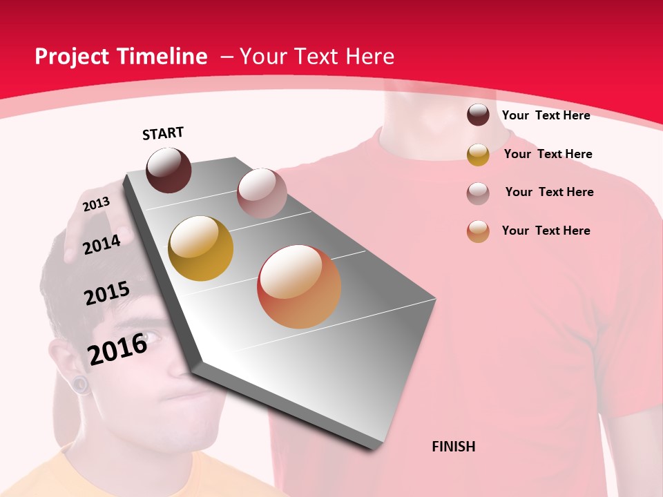 A Young Man Standing Next To A Young Man In A Red Shirt PowerPoint Template