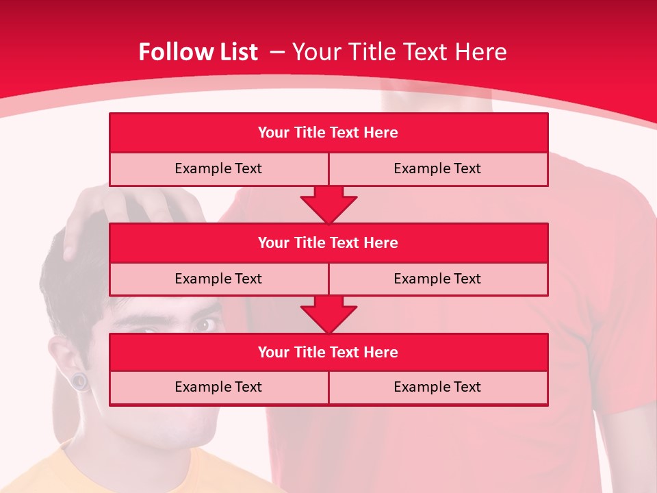 A Young Man Standing Next To A Young Man In A Red Shirt PowerPoint Template