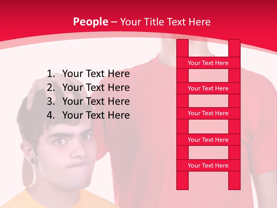 A Young Man Standing Next To A Young Man In A Red Shirt PowerPoint Template