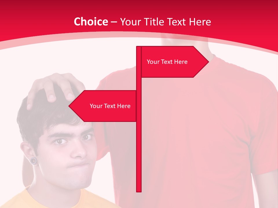 A Young Man Standing Next To A Young Man In A Red Shirt PowerPoint Template