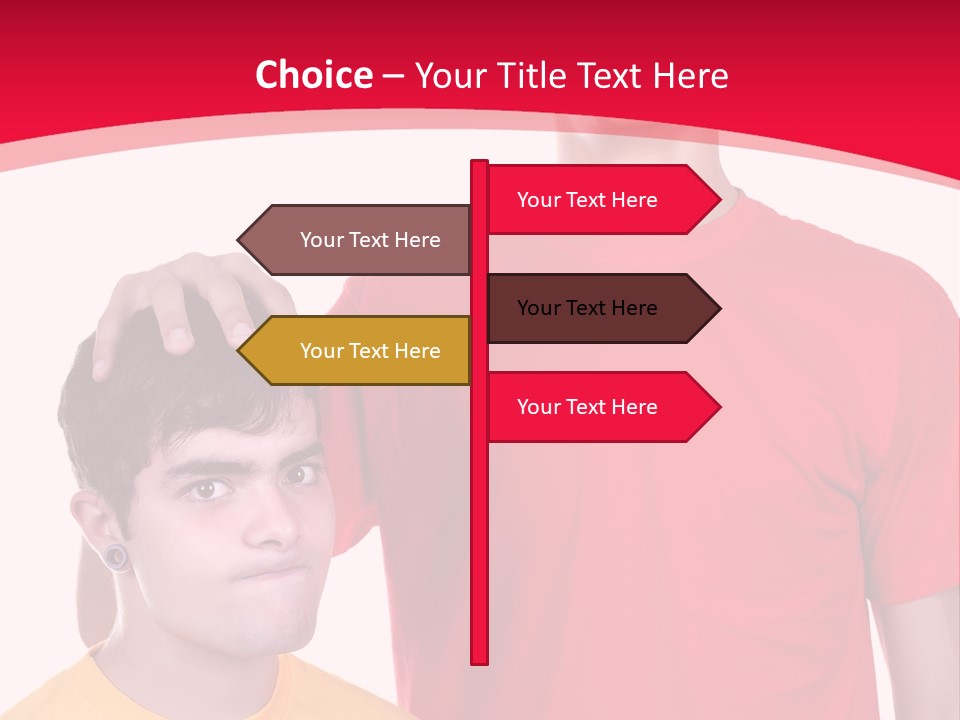 A Young Man Standing Next To A Young Man In A Red Shirt PowerPoint Template