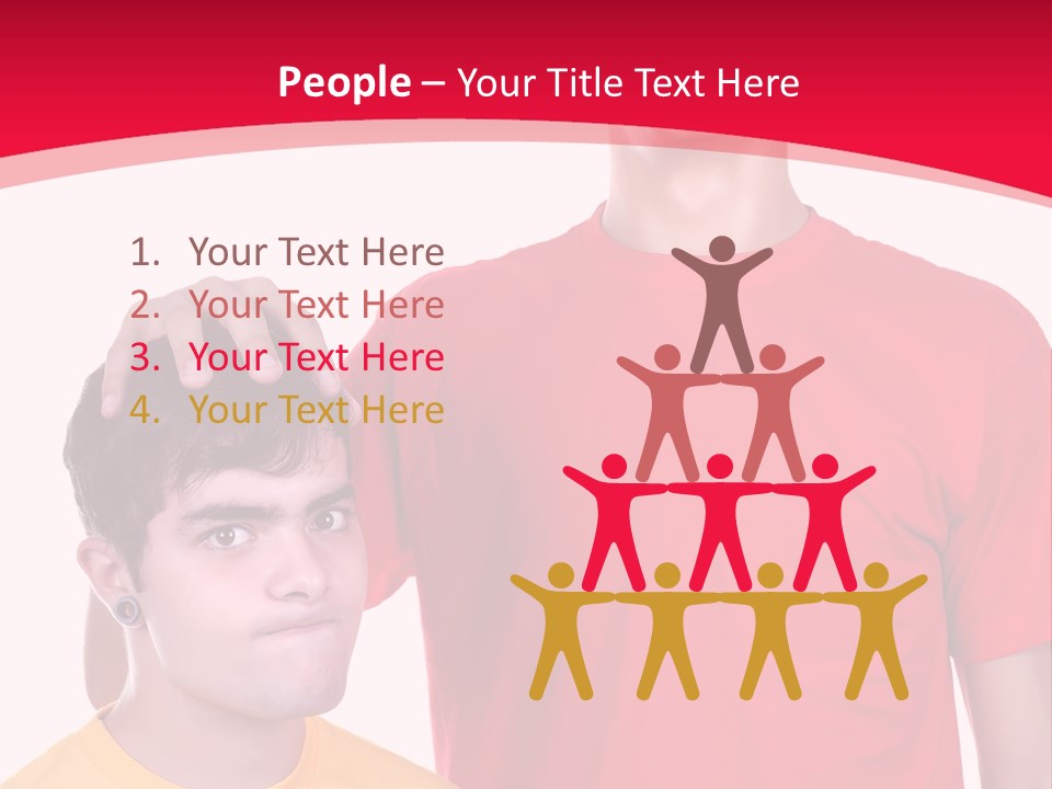 A Young Man Standing Next To A Young Man In A Red Shirt PowerPoint Template