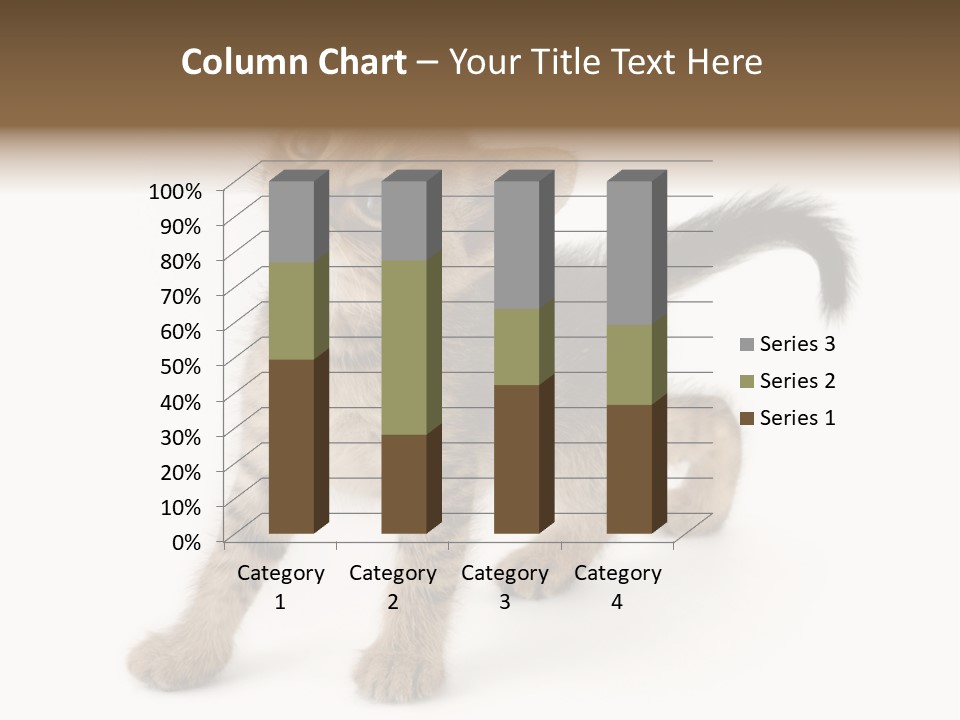 A Small Kitten Standing On Its Hind Legs PowerPoint Template