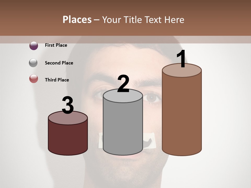 Portrait Mustache Boy PowerPoint Template