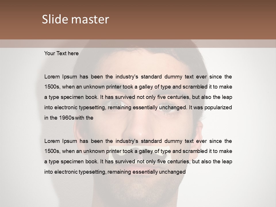 Portrait Mustache Boy PowerPoint Template