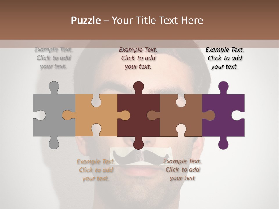 Portrait Mustache Boy PowerPoint Template