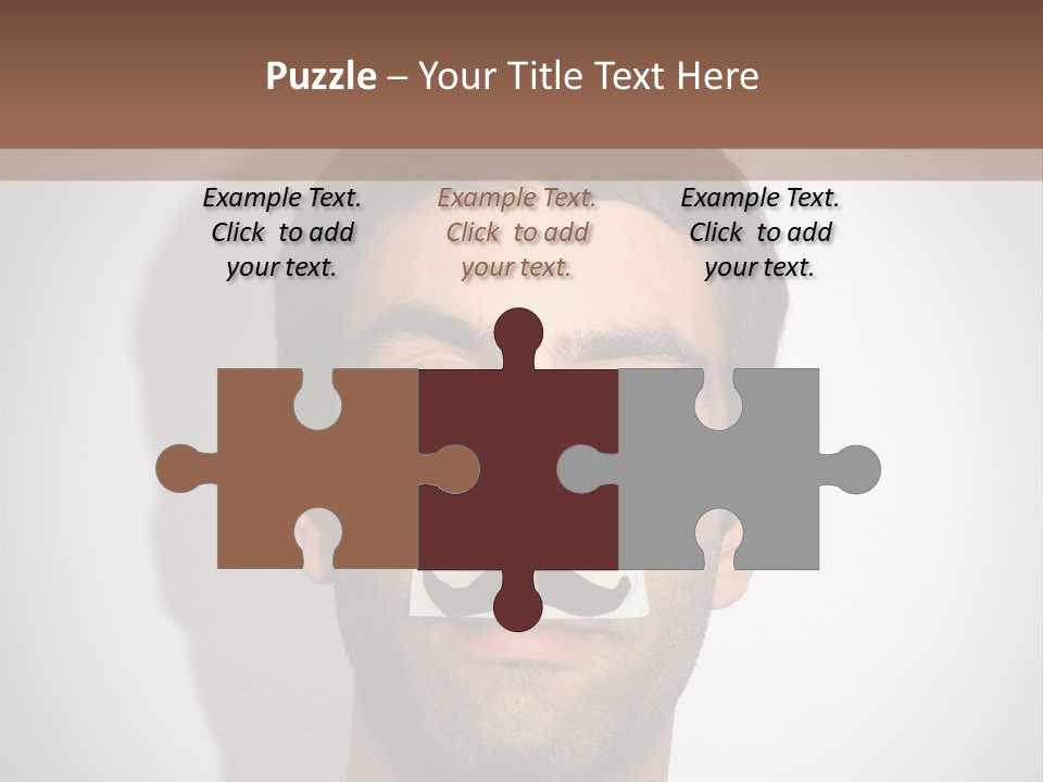 Portrait Mustache Boy PowerPoint Template