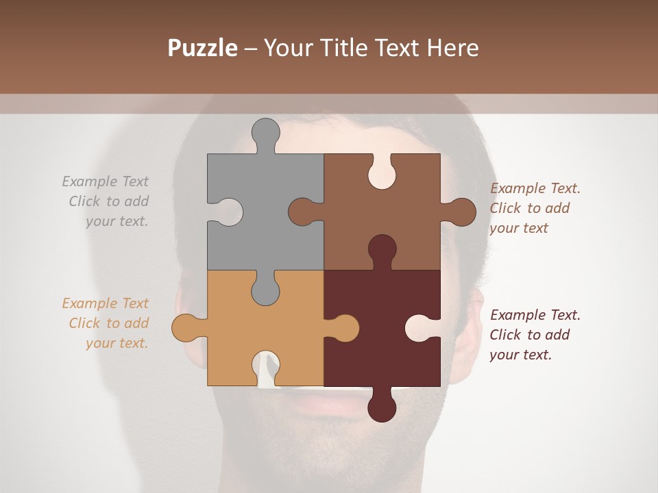 Portrait Mustache Boy PowerPoint Template