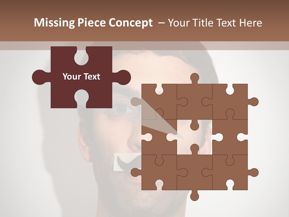 Portrait Mustache Boy PowerPoint Template