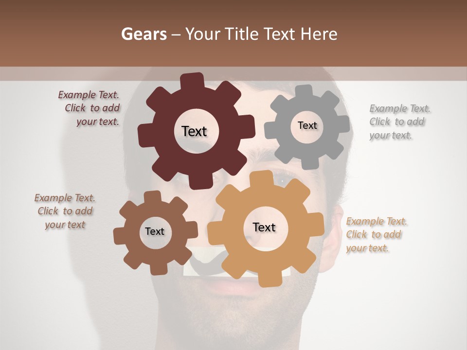 Portrait Mustache Boy PowerPoint Template