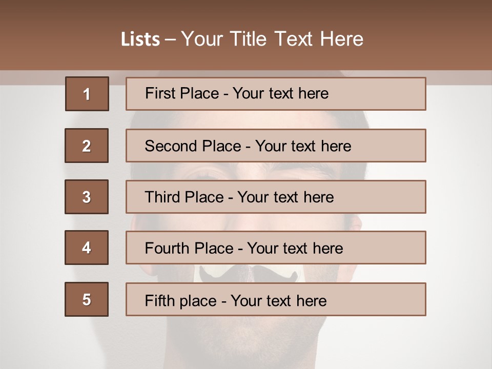 Portrait Mustache Boy PowerPoint Template