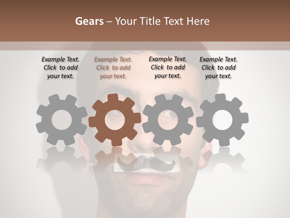 Portrait Mustache Boy PowerPoint Template