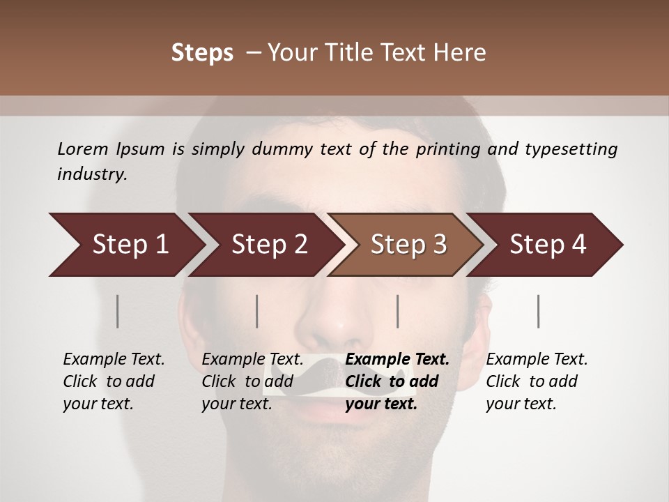 Portrait Mustache Boy PowerPoint Template