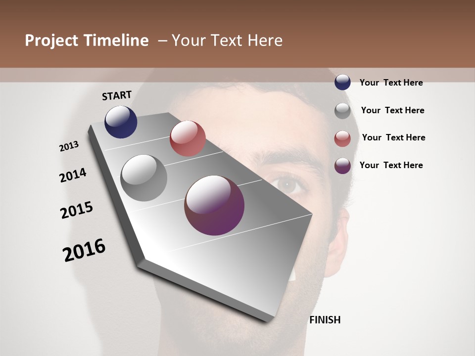 Portrait Mustache Boy PowerPoint Template