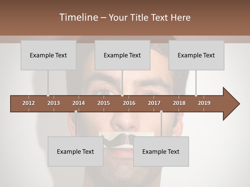 Portrait Mustache Boy PowerPoint Template