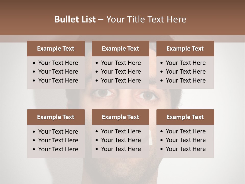 Portrait Mustache Boy PowerPoint Template