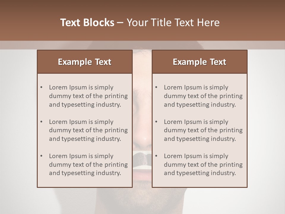 Portrait Mustache Boy PowerPoint Template