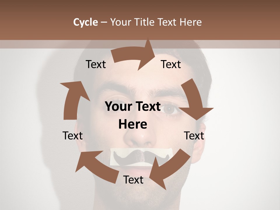 Portrait Mustache Boy PowerPoint Template