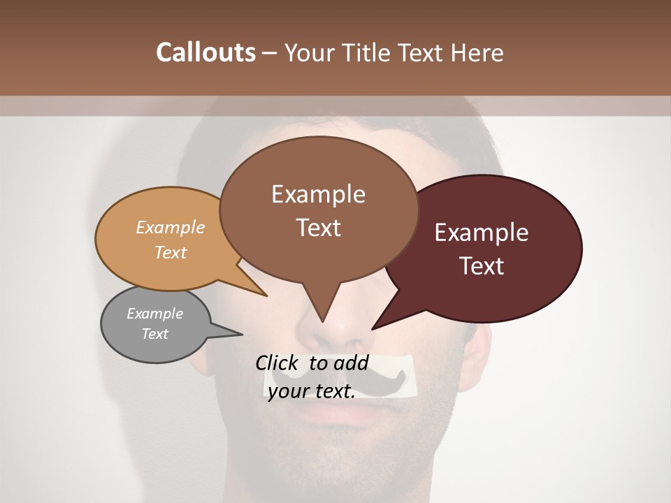 Portrait Mustache Boy PowerPoint Template