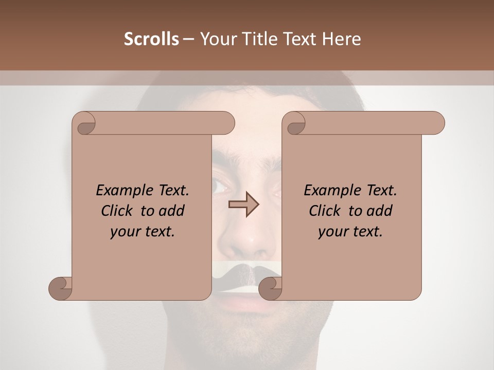 Portrait Mustache Boy PowerPoint Template