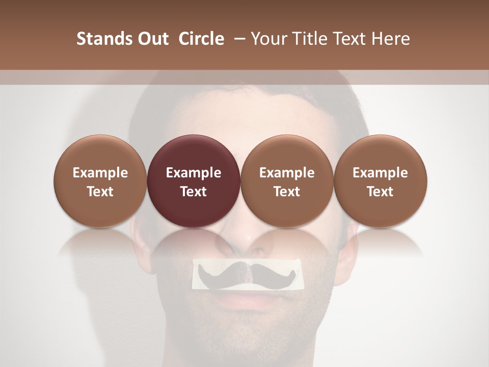 Portrait Mustache Boy PowerPoint Template
