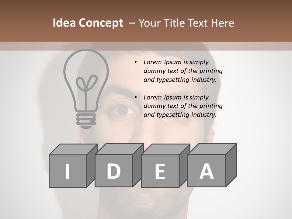 Portrait Mustache Boy PowerPoint Template