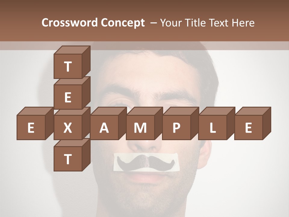 Portrait Mustache Boy PowerPoint Template