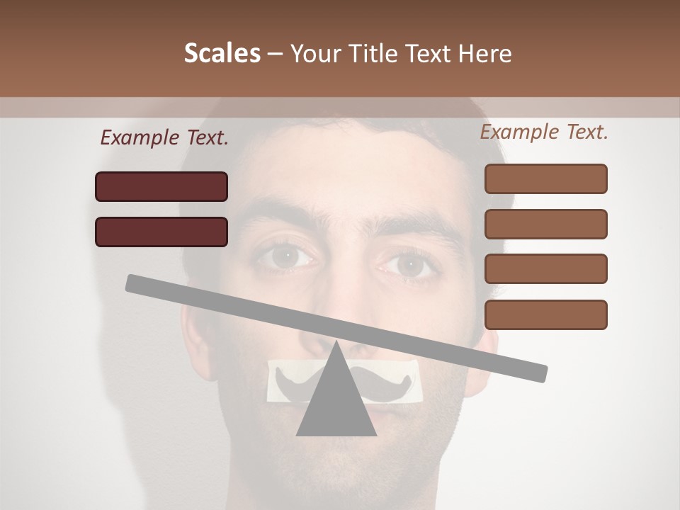 Portrait Mustache Boy PowerPoint Template