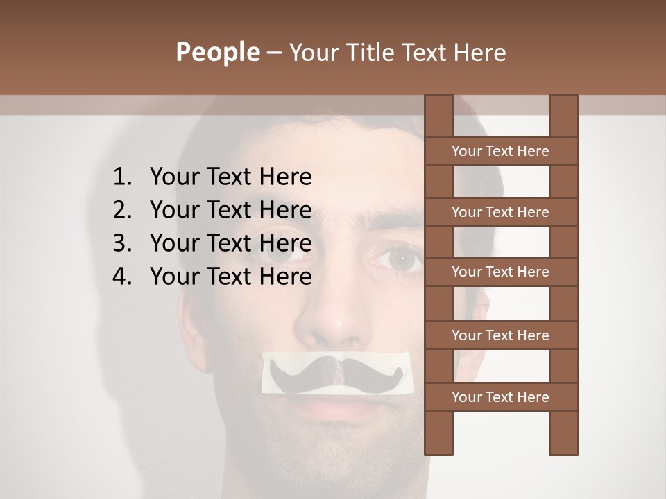 Portrait Mustache Boy PowerPoint Template