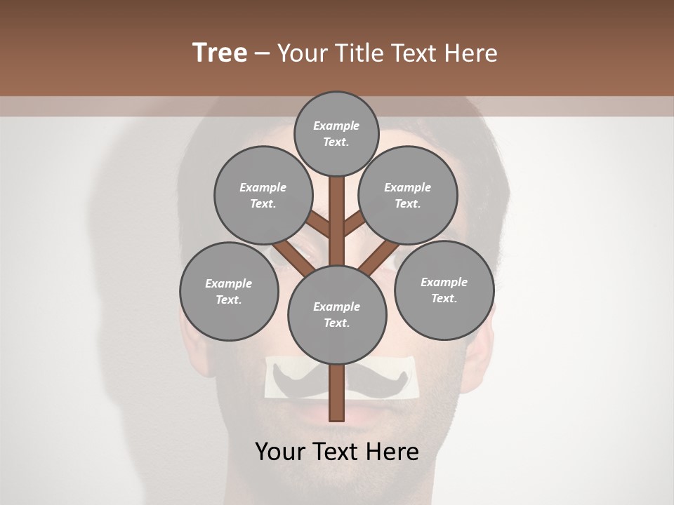 Portrait Mustache Boy PowerPoint Template