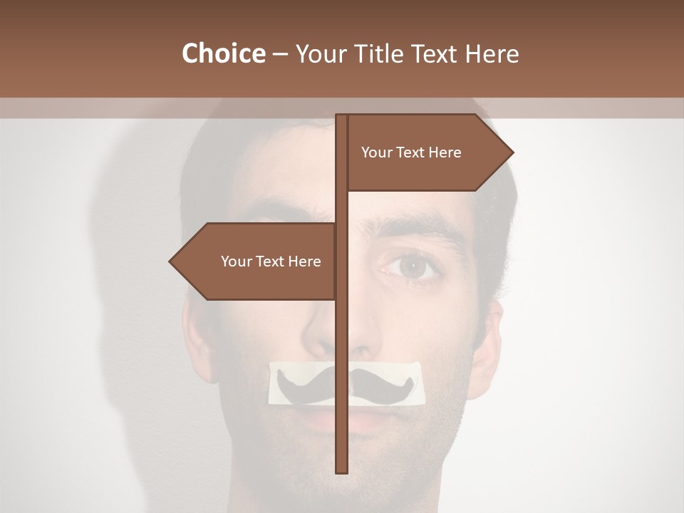 Portrait Mustache Boy PowerPoint Template